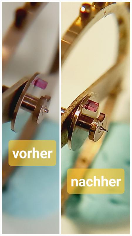 Anfertigung einer Unruhwelle